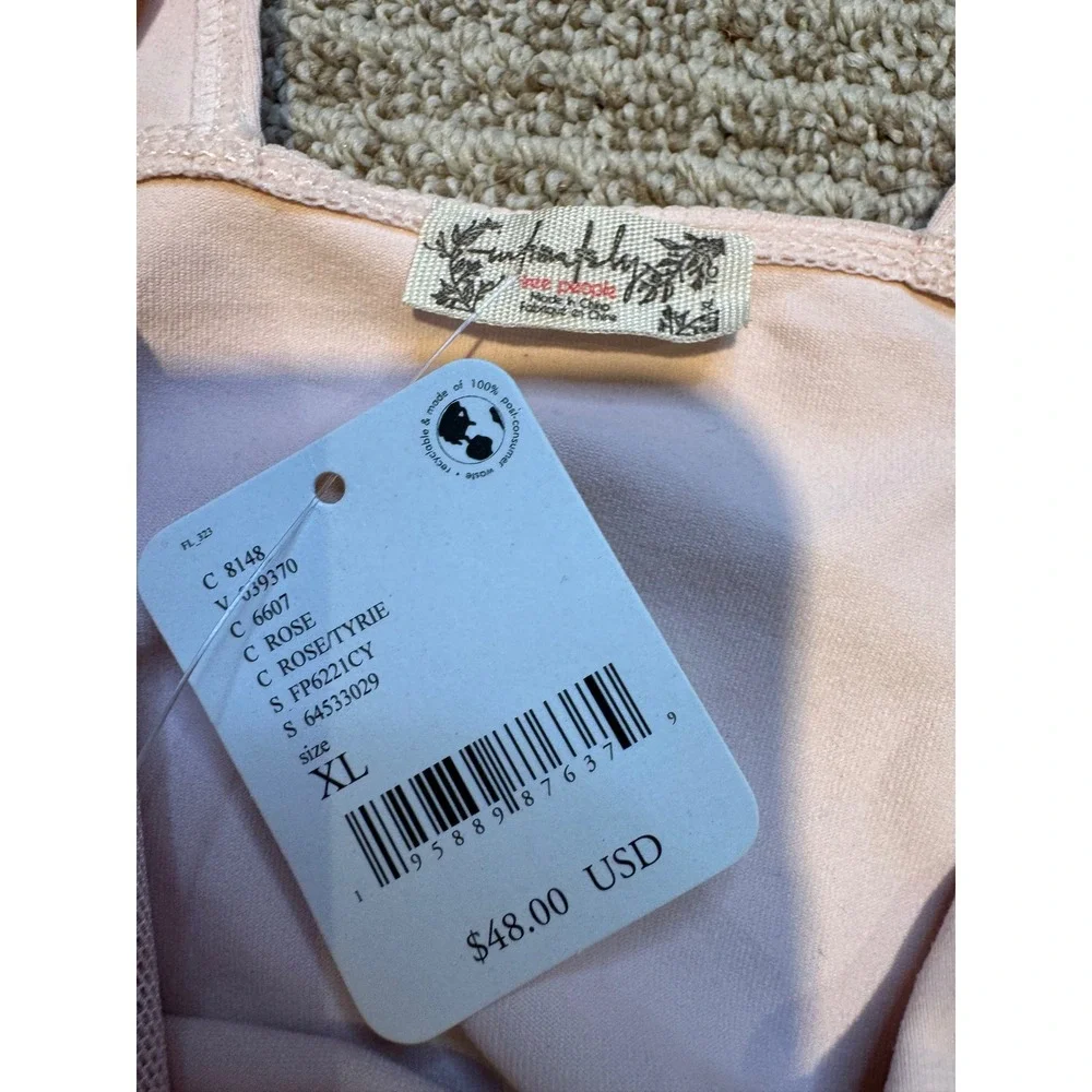 Free People Intimately Pink‎ Brami Tank Top NWT Size XL Seamless Crop Cami tyrie